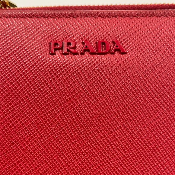Prada Red Lux Compact Zip Small Wallet (JB1311) - Picture 2 of 9